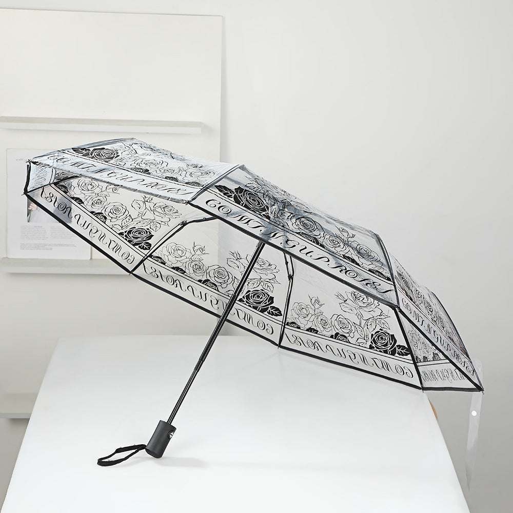 Ladies elegant transparent umbrella with romantic design Bowlift