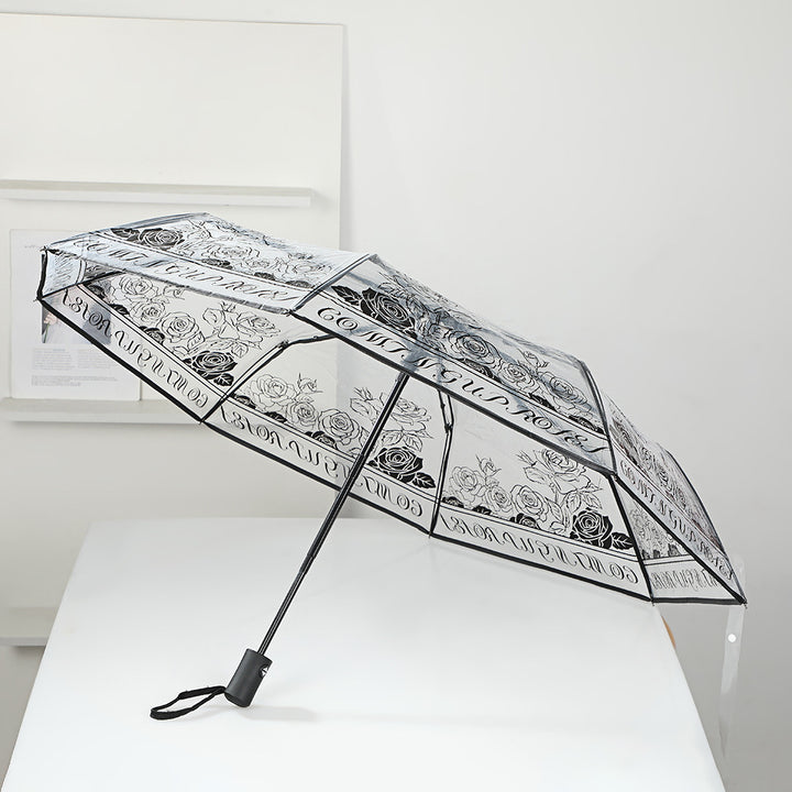 Ladies elegant transparent umbrella with romantic design Bowlift