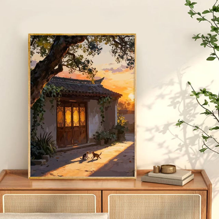 Yawning Cat Canvas Wall Art Print Bowlift