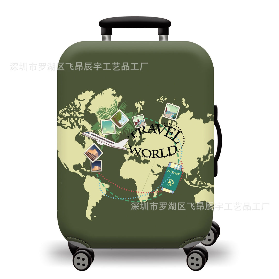 Hard Shell Luggage with Earth Design Bowlift