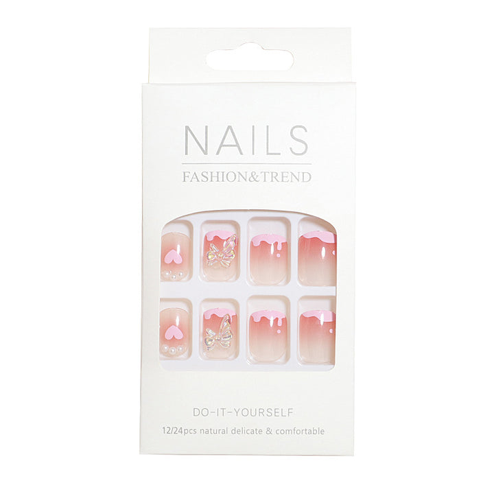 Romantic Heart Design Press-On Nail Set Bowlift