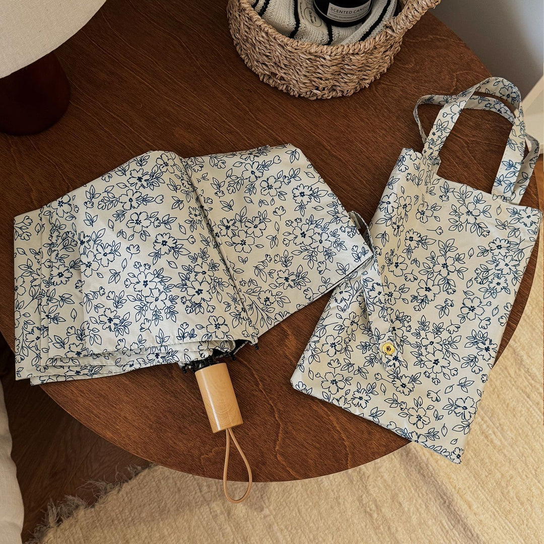 Women's Foldable Shopping Bag with Floral Design Bowlift