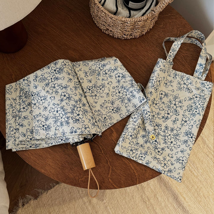 Women's Foldable Shopping Bag with Floral Design Bowlift
