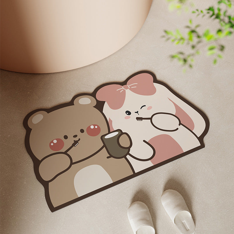 Cute Animal-Themed Bath Mat Bowlift