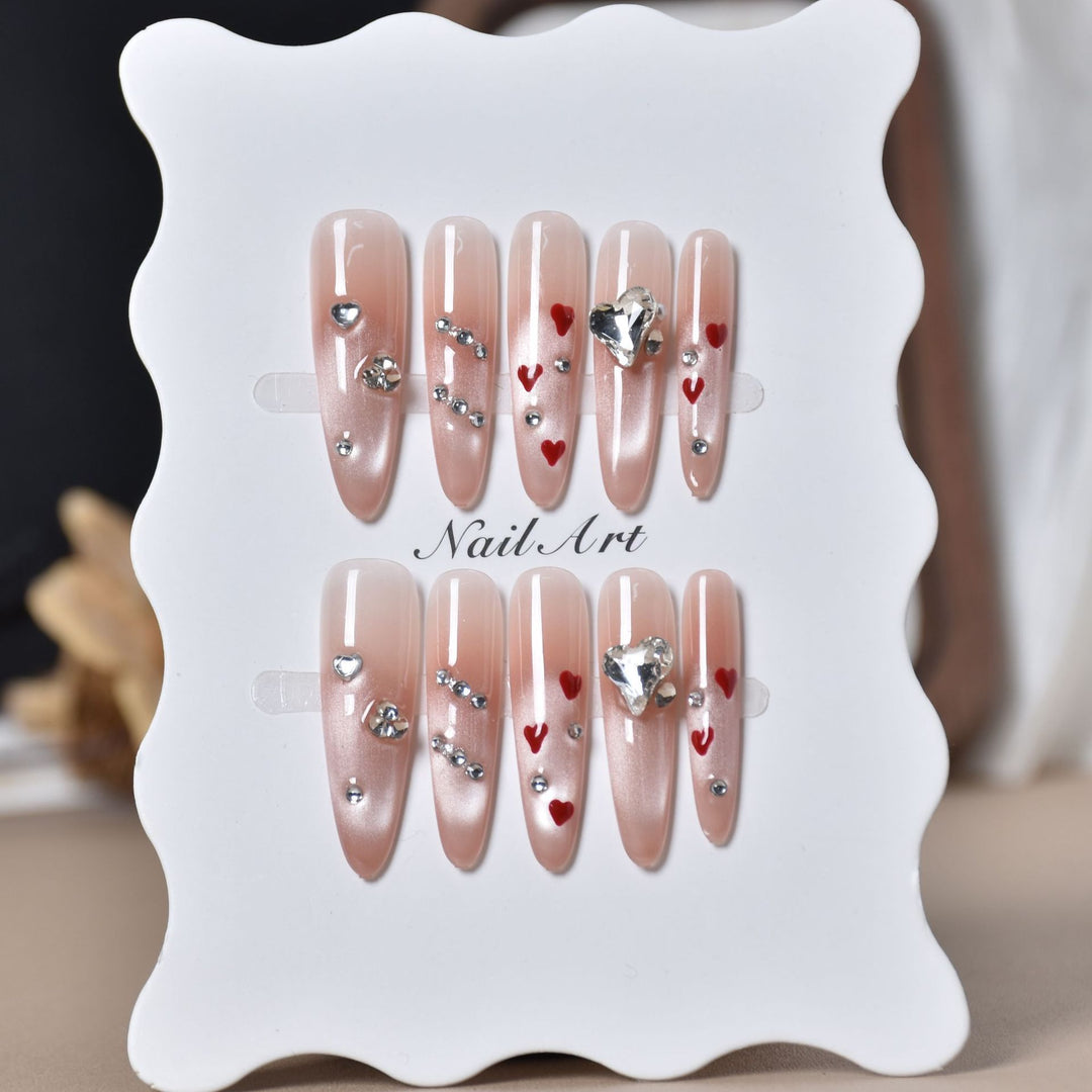 Glamorous Crystal-Embellished Press-On Nails Bowlift