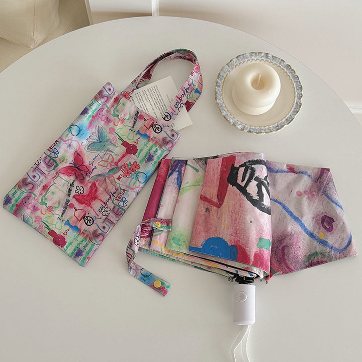 Women Foldable Designer Bag with Creative Art Motif Bowlift