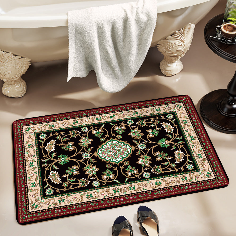 Floral-Patterned Luxury Bath Mat Bowlift