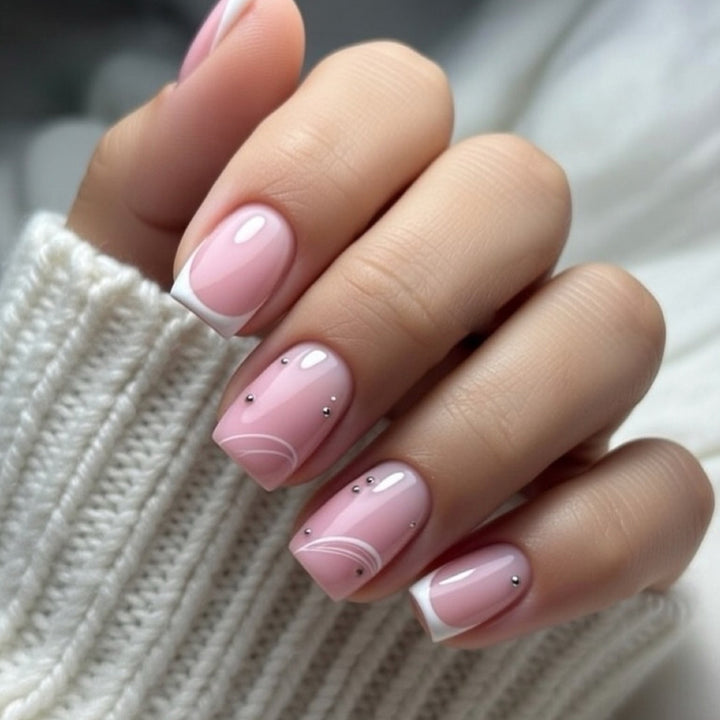 Elegant French Tip Nail Art Set Bowlift