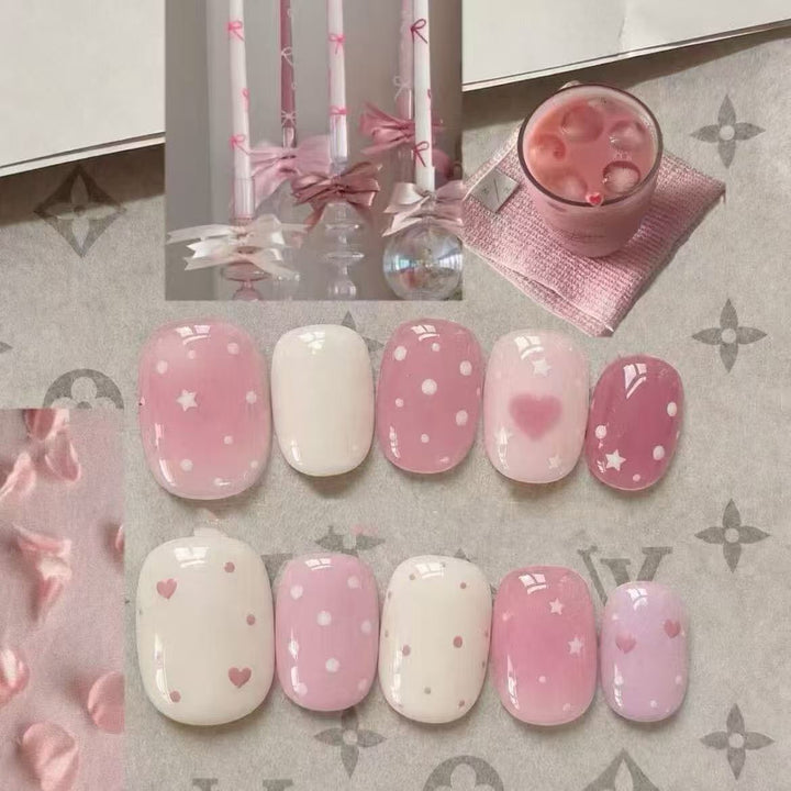 Romantic Heart-Themed Nail Art Set Bowlift