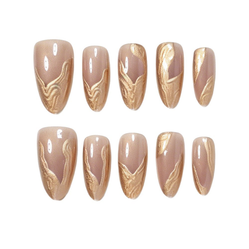 Premium Marble Design Press-On Nail Set Bowlift