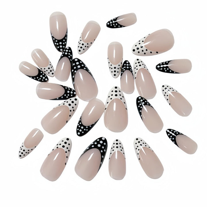 Stylish Polka Dot Press-On Nail Design Bowlift