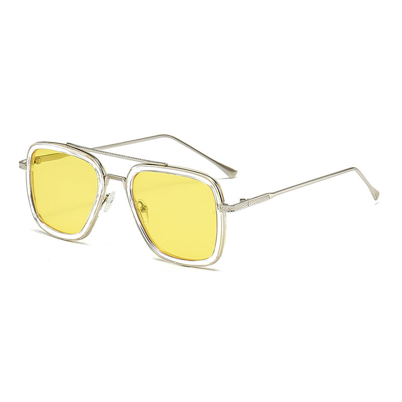 Women's fashionable square sunglasses with glamorous metal frame Bowlift