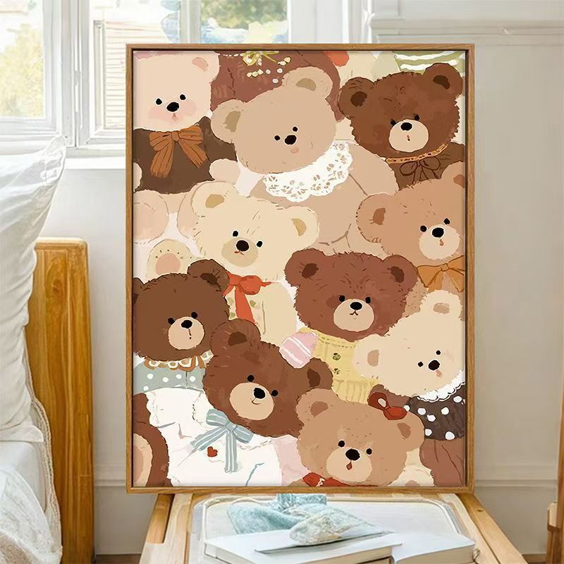 Cute Bear-Themed Decorative Wall Art Bowlift