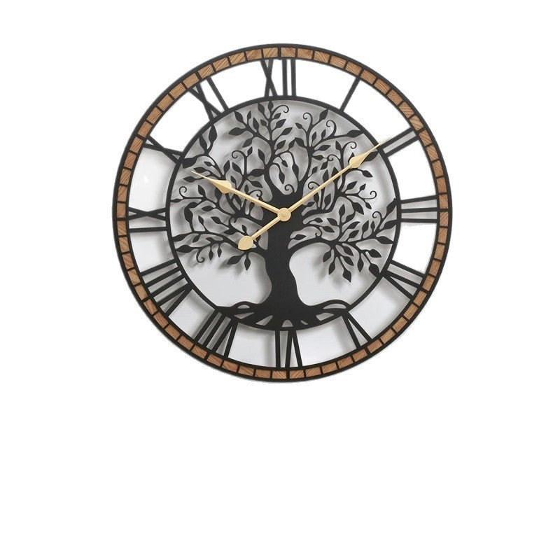 Decorative Wall Clock with Tree Motif Bowlift