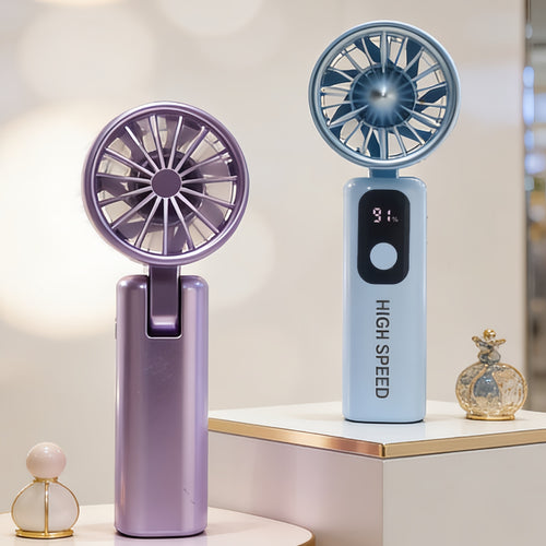 Ladies portable high-speed fan with LCD display Bowlift