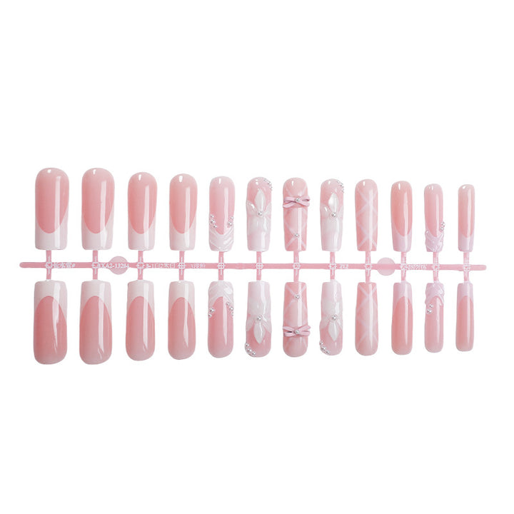 Artificial nail sets with elegant floral accents Bowlift