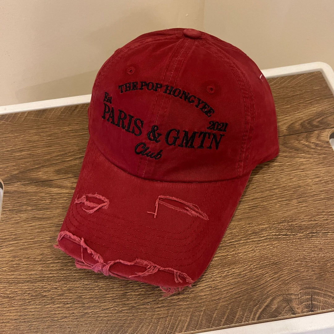 Men's Distressed Cotton Twill Baseball Cap Bowlift