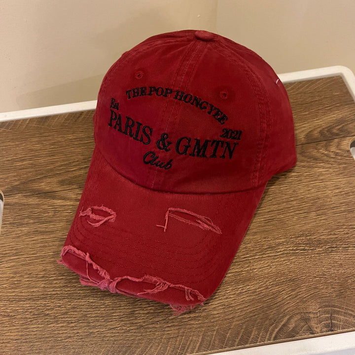 Men's Distressed Cotton Twill Baseball Cap Bowlift