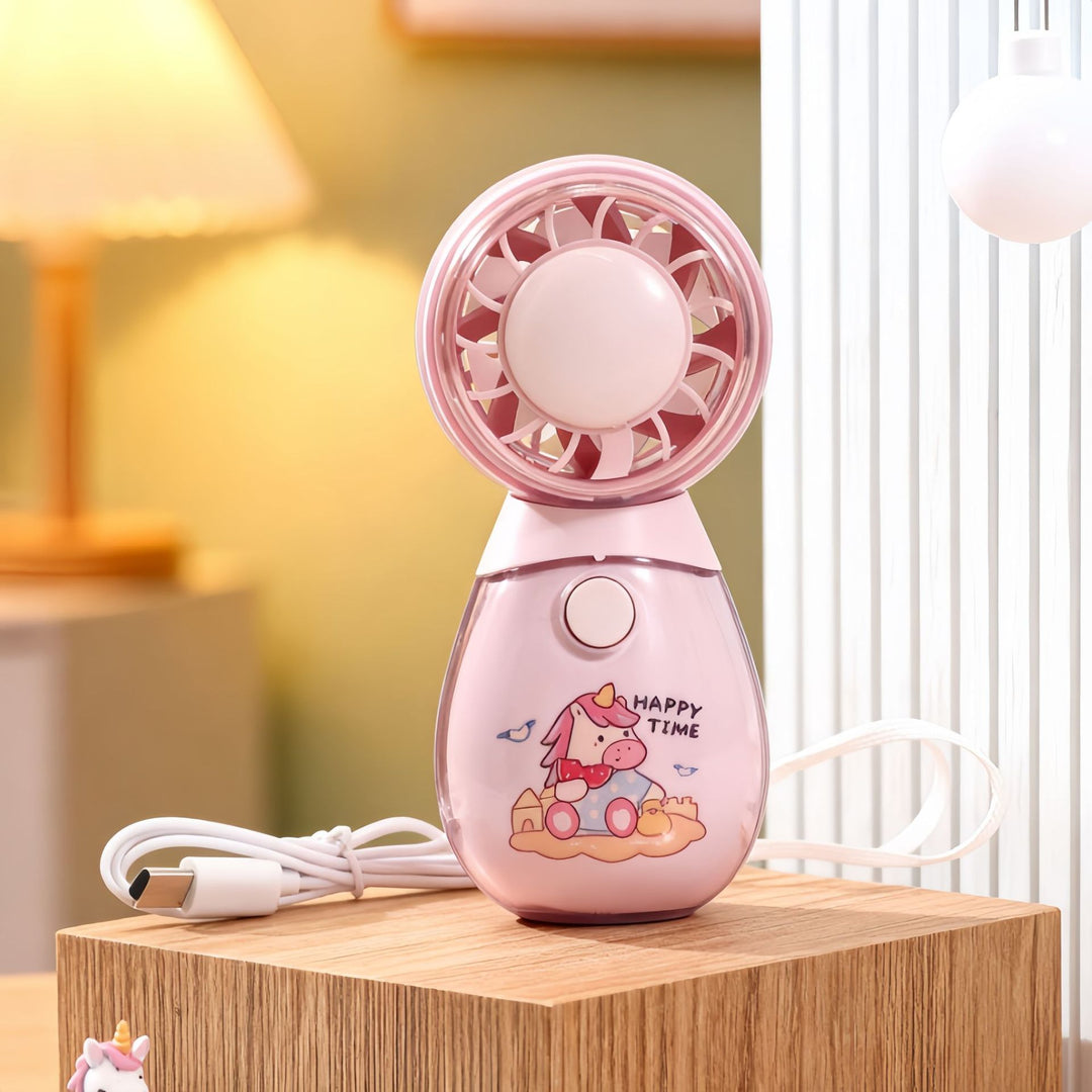Ladies Portable Hand Fan with Cute Animal Design Bowlift