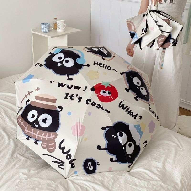 Ladies practical folding umbrella with playful design Bowlift