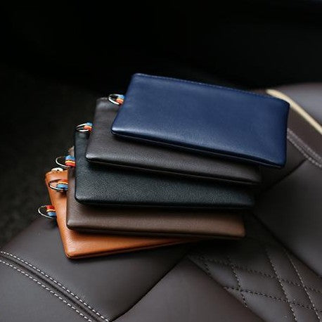 Zippered Leather Cardholder Bowlift
