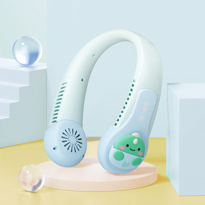 Women Portable Neck Fan with Cute Animal Design Bowlift