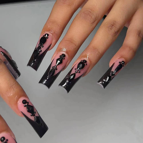 Elegant artificial nails with 3D decorations Bowlift
