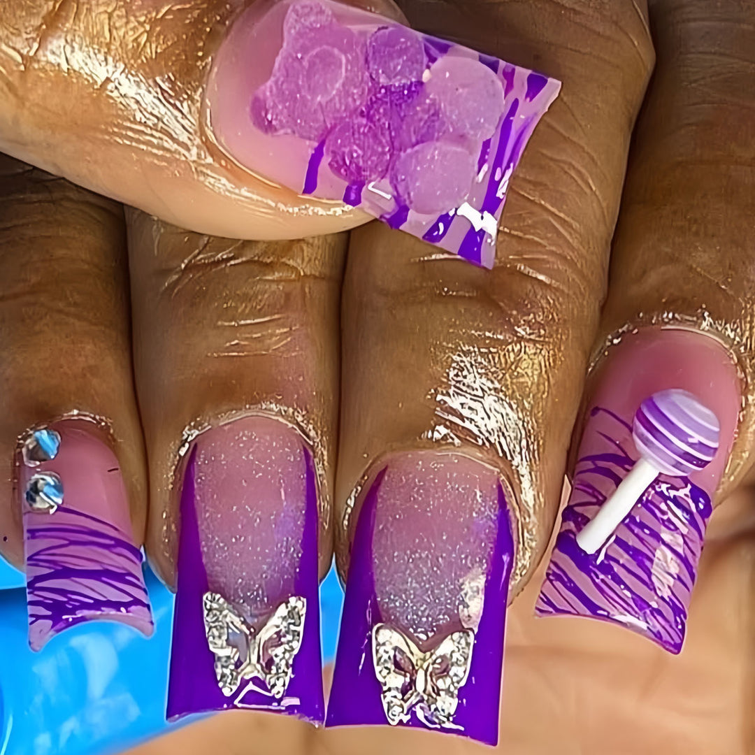 Artistic Press-On Nail Enhancements Bowlift