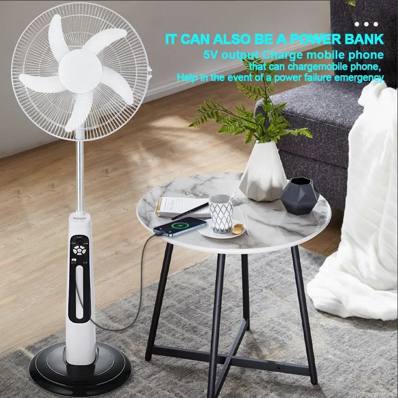 Unisex Solar Powered Standing Fan with Remote Control and Charging Function Bowlift