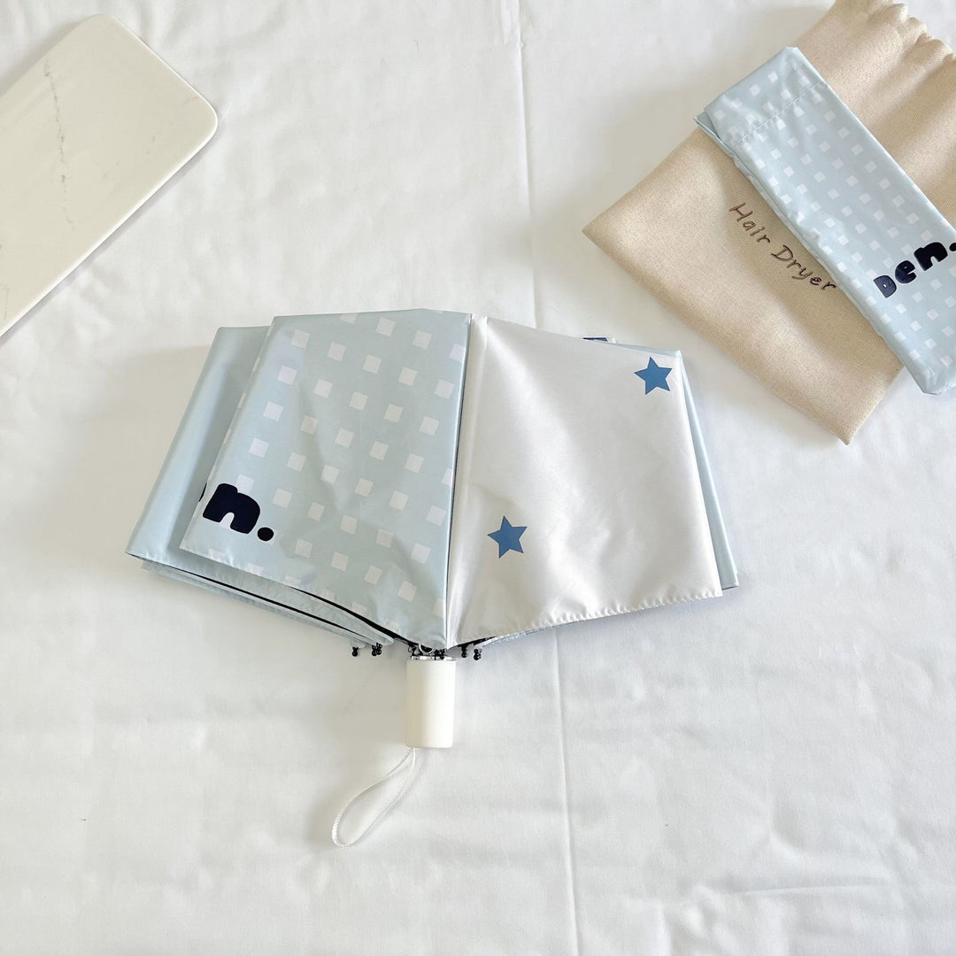 Women's folding umbrella with unique star pattern and practical carrying bag Bowlift