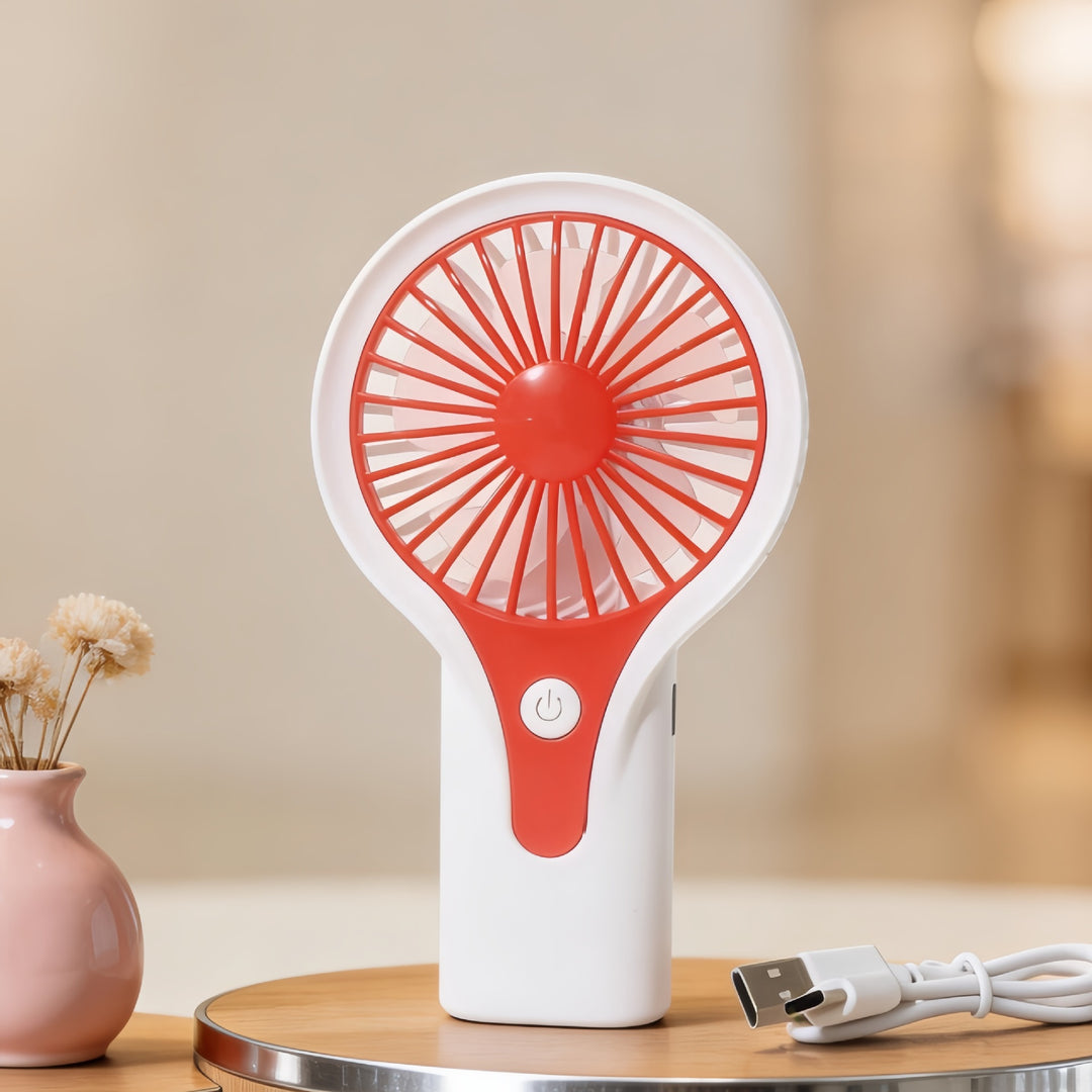 Portable USB Hand Fan with Ergonomic Handle and Variable Speed Control Bowlift