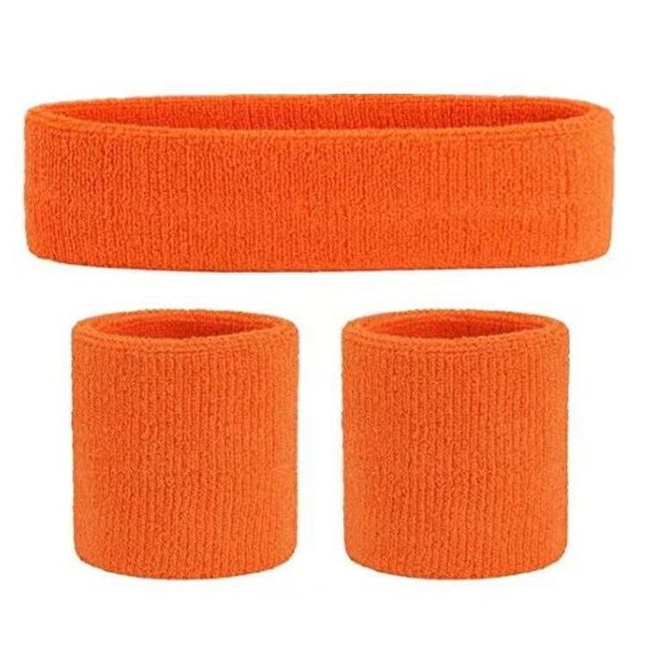 Sports Terry Sweatband Set for Head and Wrists Bowlift