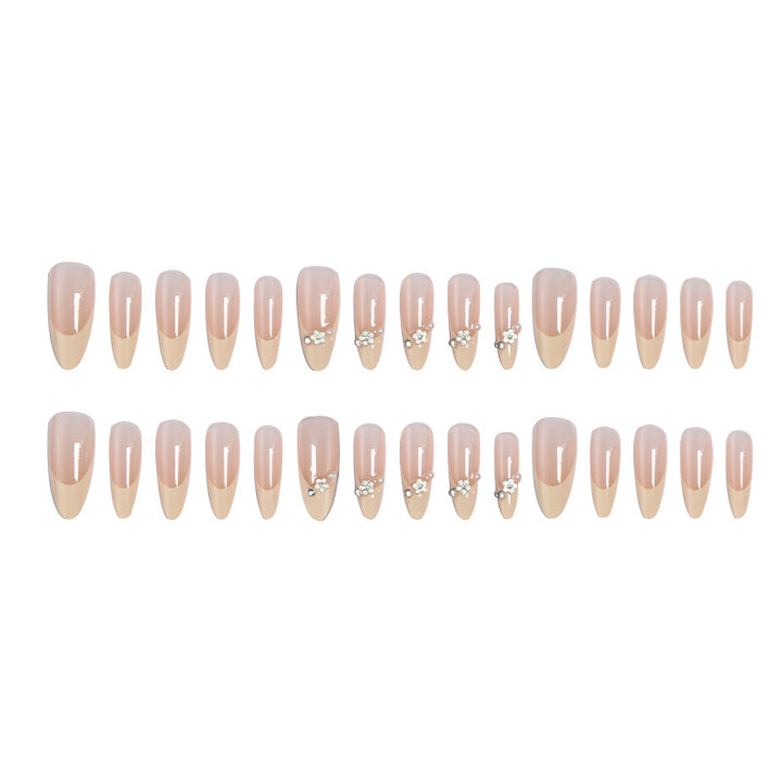 Acrylic nail set with elegant tips and sparkling appliqués Bowlift