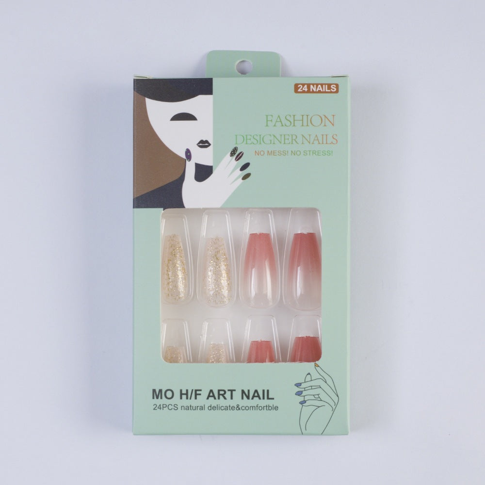 Glamorous artificial nails in modern glitter gradient design Bowlift