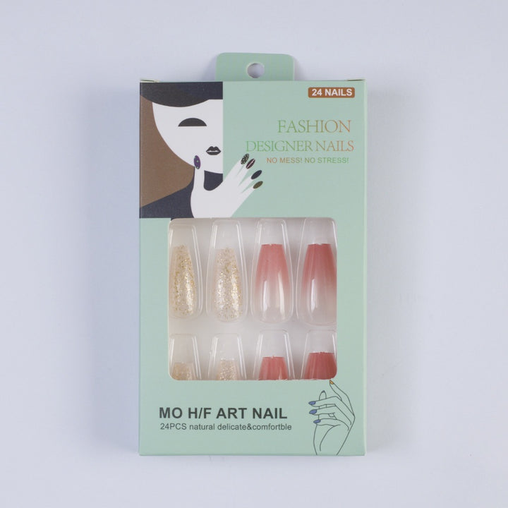 Glamorous artificial nails in modern glitter gradient design Bowlift