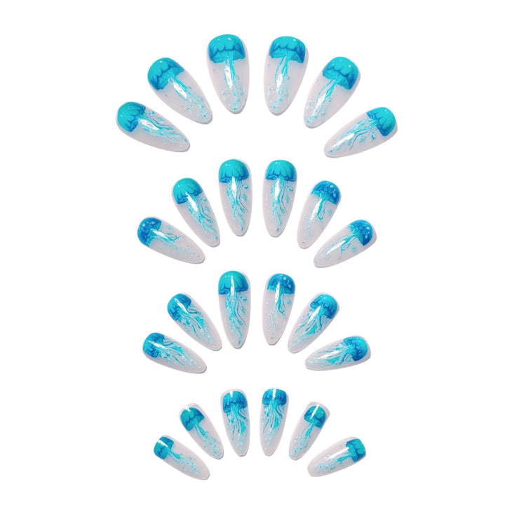 Artistic Jellyfish Design Nail Art Bowlift
