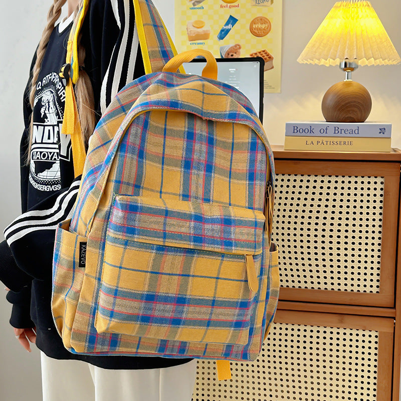 Plaid Patterned Casual Backpack Bowlift