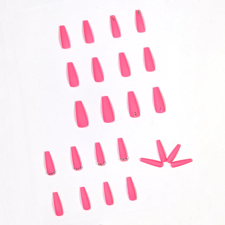 Artificial nail extensions with glitter accents Bowlift
