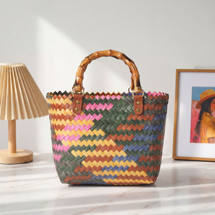 Handy basket bag with colorful design Bowlift