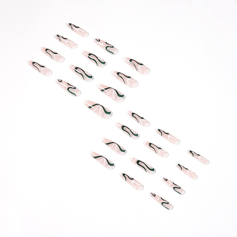Artifical nails with luxurious wave pattern Bowlift