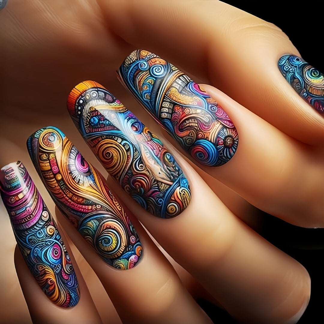 Nail set with elegant glitter design Bowlift