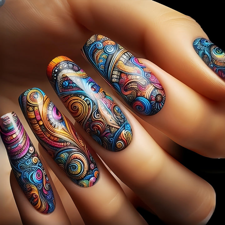 Nail set with elegant glitter design Bowlift