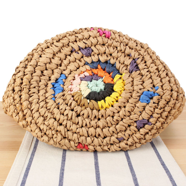 Handbag Made from Handcrafted Natural Material with Colorful Accent Bowlift