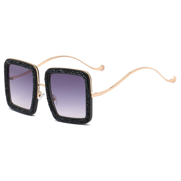 Women's glamorous sunglasses with sparkling crystal frame Bowlift