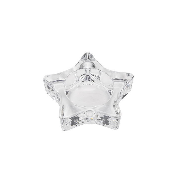 Star-Shaped Thick Crystal Glass Tealight Candle Holder Bowlift