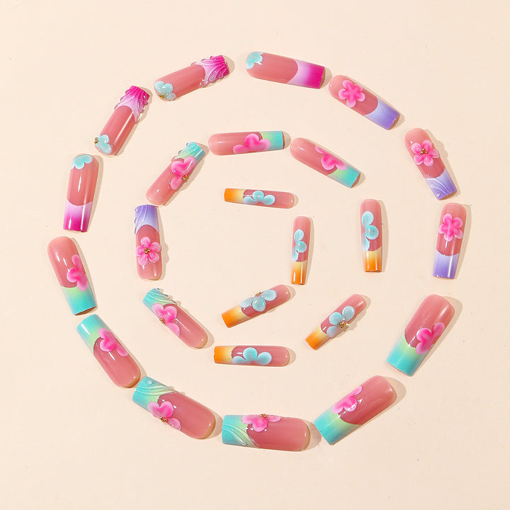 Floral-Inspired Acrylic Nail Art Extensions Bowlift