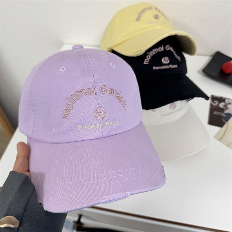 Women's Embroidered Casual Sun Protection Cap Bowlift