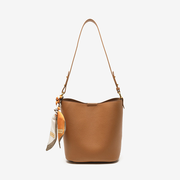 Textured Leather Bucket Bag Bowlift