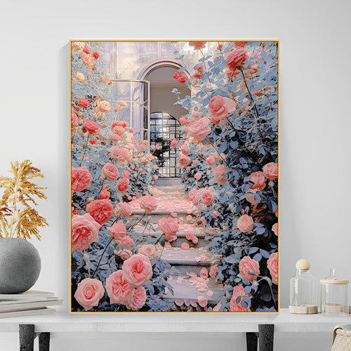 Floral Garden Scene Wall Art Bowlift