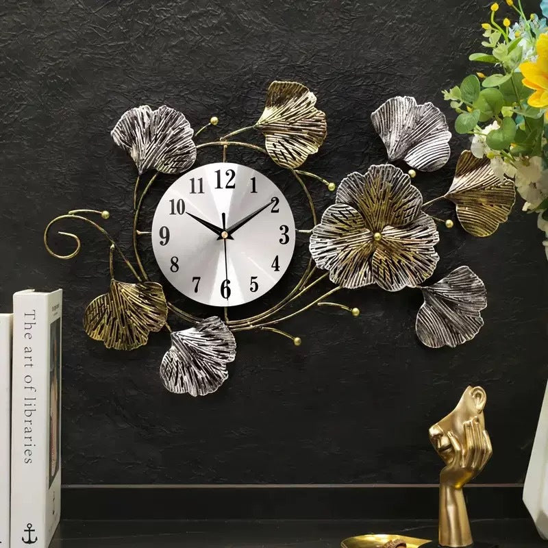 Artistic Floral Wall Clock Sculpture Bowlift